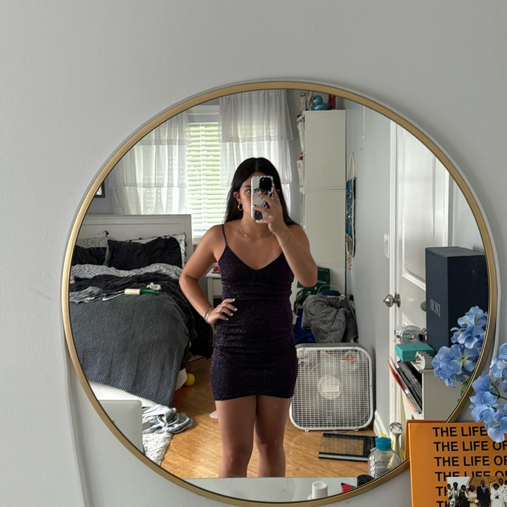 Purple Sparkly Windsor Mini Dress